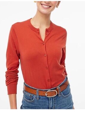 J.Crew Rust Red The Caryn Cardigan  Classic 90s Butter Mom